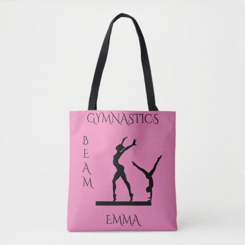 Gymnastics tote bag with custom name