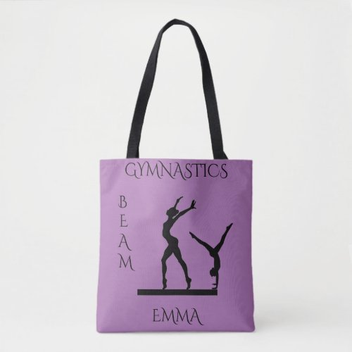 Gymnastics tote bag with custom name