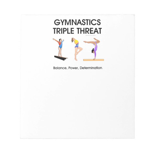 Gymnastics Triple Threat Notepad (Front)