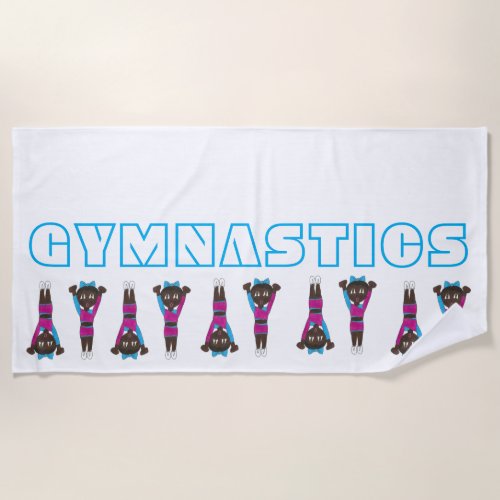 Gymnastics Tumbling Acrobat Gymnast Gym Coach Acro Beach Towel