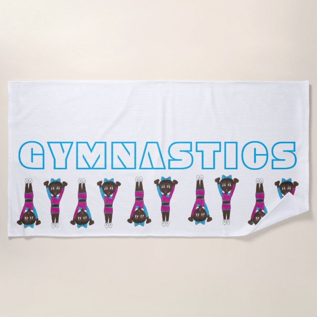 Gymnastics Tumbling Acrobat Gymnast Gym Coach Acro Beach Towel (Front)