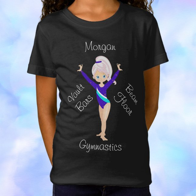 Gymnastics Turquoise Stripe, Blue Eyes, Blue Leo T-Shirt (Creator Uploaded)