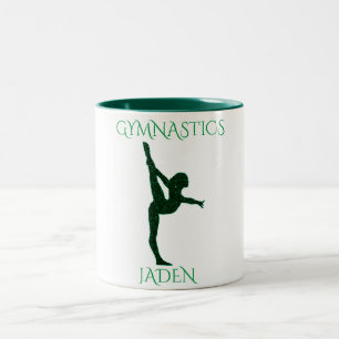 Gymnastics two toned personalized coffee mug. Two-Tone coffee mug