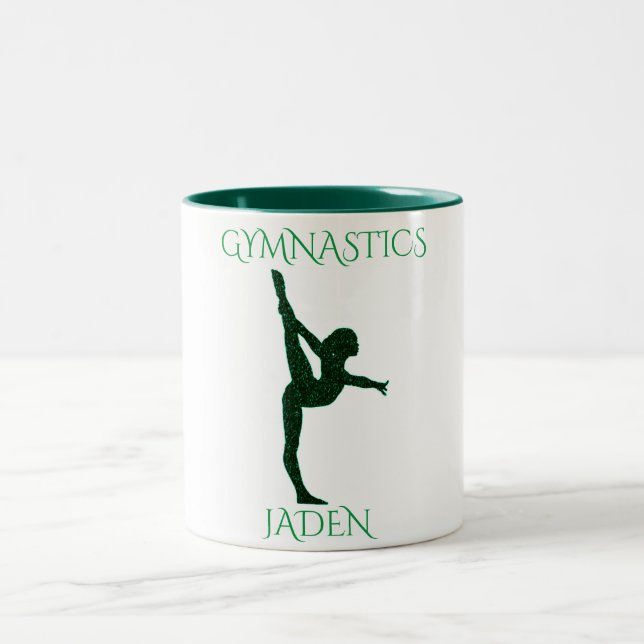 Gymnastics two toned personalized coffee mug. Two-Tone coffee mug (Center)