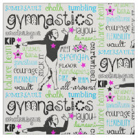 Gymnastics Typography Fabric