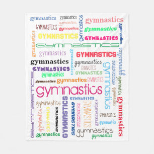 Gymnastics Typography Fleece Blanket