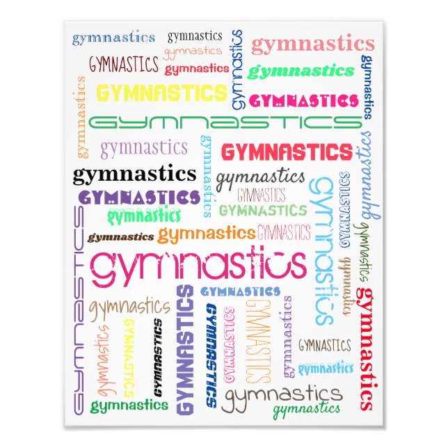 Gymnastics Typography Photo Enlargement (Front)