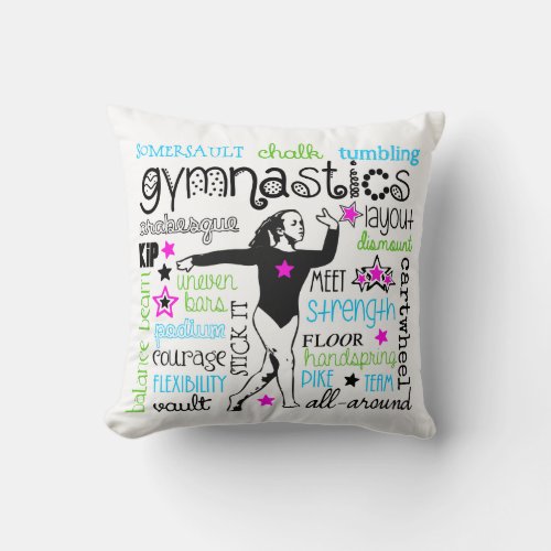 Gymnastics Typography Version 2 Pillow