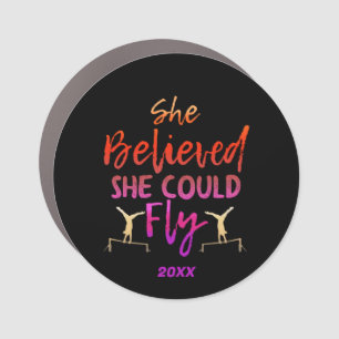 Gymnastics Uneven Bars - Believed She Could Fly Car Magnet