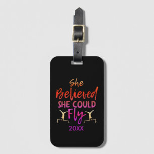 Gymnastics Uneven Bars - Believed She Could Fly Luggage Tag