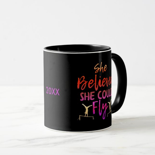 Gymnastics Uneven Bars - Believed She Could Fly Mug (Front Right)