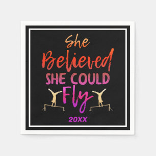 Gymnastics Uneven Bars - Believed She Could Fly Napkins
