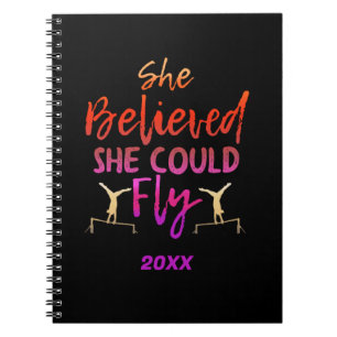 Gymnastics Uneven Bars - Believed She Could Fly Notebook