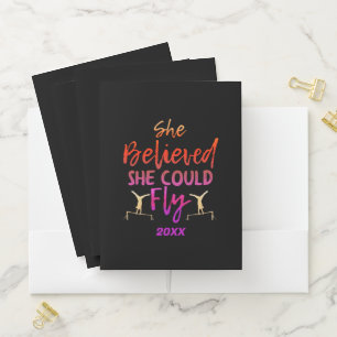Gymnastics Uneven Bars - Believed She Could Fly Pocket Folder