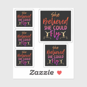 Gymnastics Uneven Bars - Believed She Could Fly Sticker