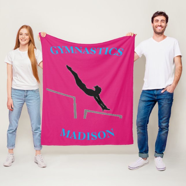 Gymnastics Uneven Bars Custom Girls Fleece Blanket (In Situ)