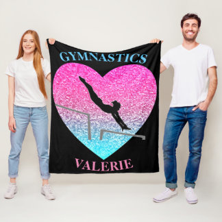 Gymnastics Uneven Bars Fleece Blanket w/ Name