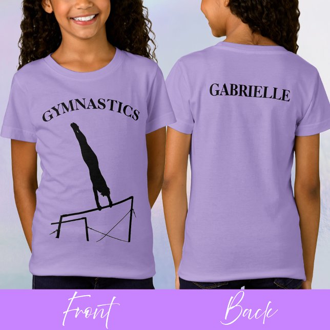 Gymnastics Uneven Bars Lavender Sporty Silhouette  T-Shirt (Gymnastics Uneven Bars Lavender Sporty Silhouette T-Shirt)