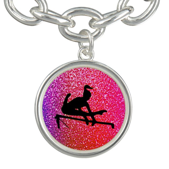Gymnastics Uneven Bars Sparkle Charm Bracelet (Design)