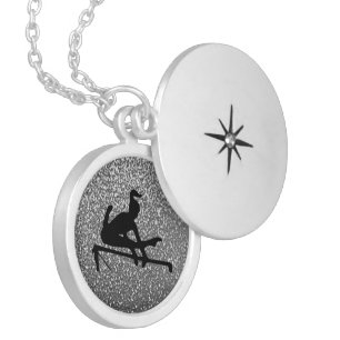 Gymnastics Uneven Bars Sparkle Locket Necklace