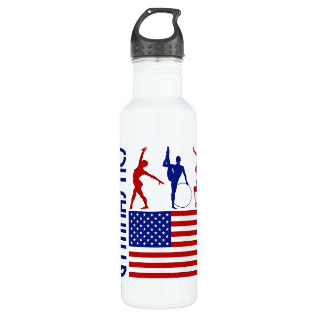 Gymnastics United States Stainless Steel Water Bottle (Front)