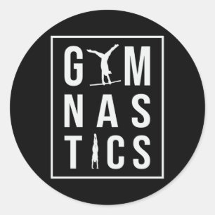 Gymnastics Unven Bars Hopper Acrobat Mat Gymnast Classic Round Sticker