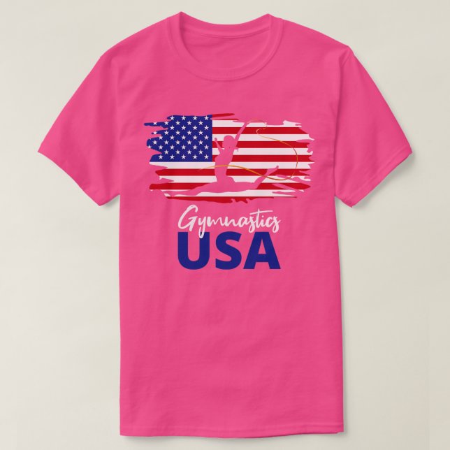 Gymnastics USA American Flag US Team I T-Shirt (Design Front)