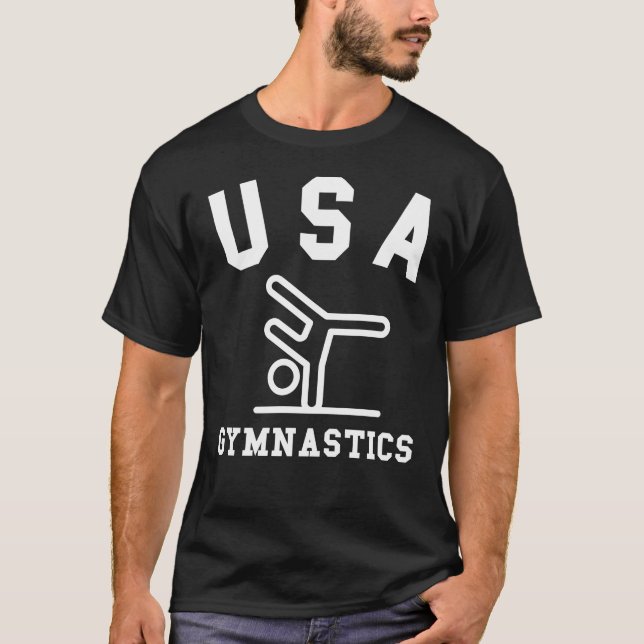 Gymnastics USA athlete passion Hobby Sport team T-Shirt (Front)