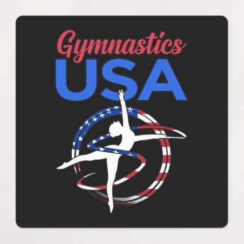 Gymnastics USA Flag Gymnast Gymnastic Sports Lover Labels