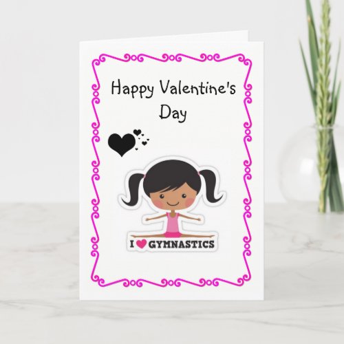 Gymnastics Valentines Day Greeting Card