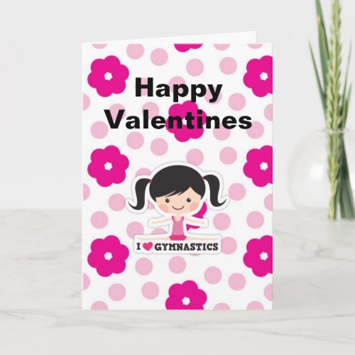 Gymnastics Valentines Day Greeting Card