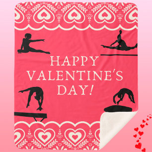 Gymnastics Valentine's Sherpa Blanket