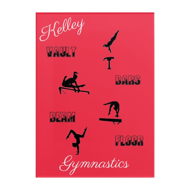Gymnastics Vault, Bars, Beam, Floor  Acrylic Print (Front)