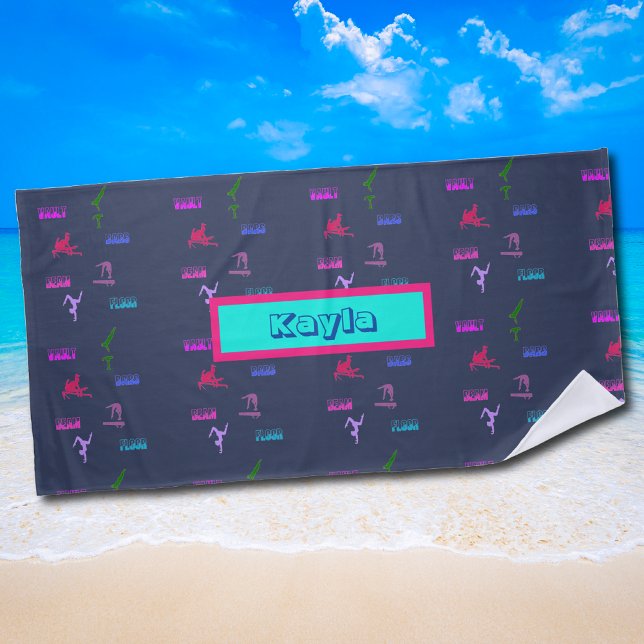 Gymnastics Vault, Bars, Beam, Floor Beach Towel (Gymnastics Vault, Bars, Beam, Floor Beach Towel)