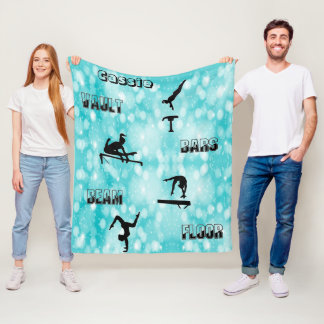 Gymnastics Vault, Bars, Beam, Floor Fleece Blanket
