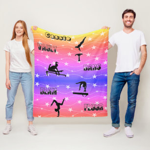 Gymnastics Vault, Bars, Beam, Floor Fleece Blanket