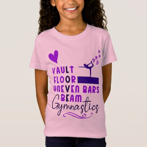 Gymnastics Vault Bars Beam Floor Love T_Shirt