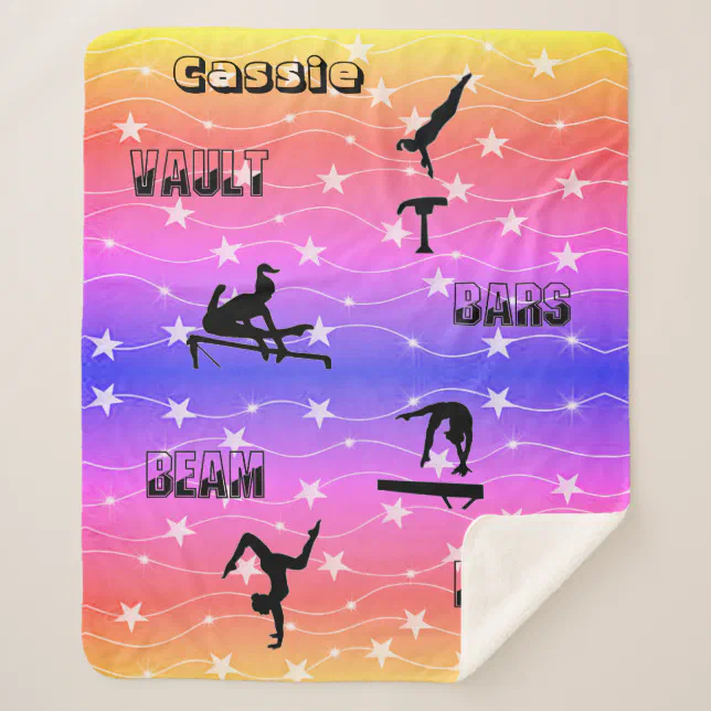 Gymnastics Vault, Bars, Beam, Floor Sherpa Blanket Zazzle
