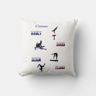 Gymnastics Vault, Bars, Beam, Floor Throw Pillow