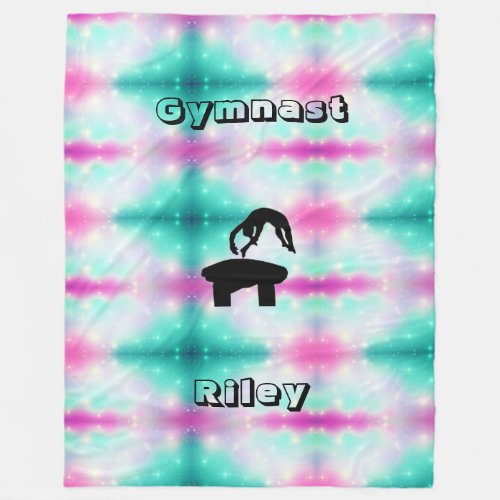 Gymnastics Vault Gymnast Custom Fleece Blanket