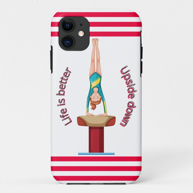 Gymnastics Vault Life Is Better Upside Down       Case-Mate iPhone Case (Back)
