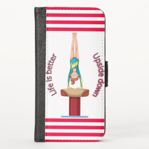 Gymnastics Vault Life Is Better Upside Down        iPhone X Wallet Case