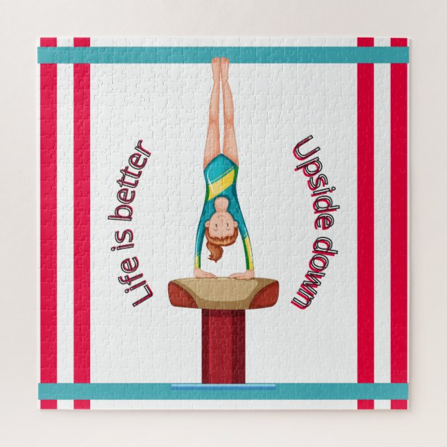 Gymnastics Vault Life Is Better Upside Down     Jigsaw Puzzle (Vertical)