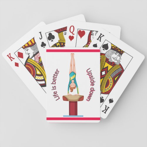 Gymnastics Vault Life Is Better Upside Down  Playing Cards