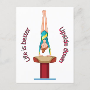Gymnastics Vault Life Is Better Upside Down Postcard