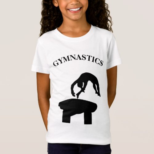 Gymnastics Vault w Name Girls T_Shirt