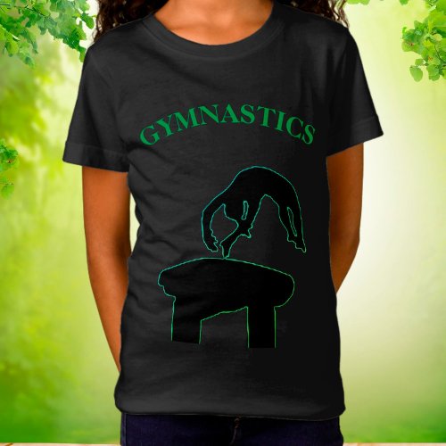 Gymnastics Vault w Name Girls T_Shirt