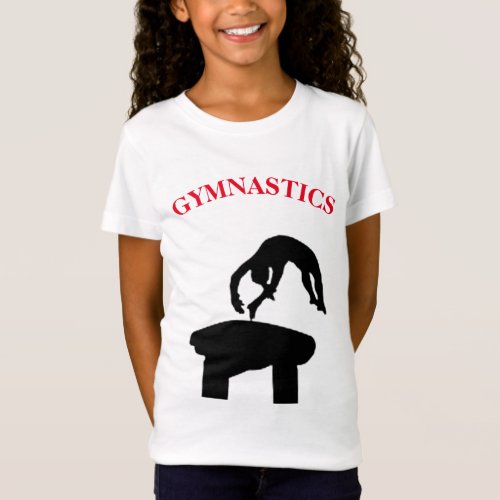 Gymnastics Vault w Name Girls T_Shirt