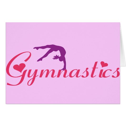 Gymnastics with Hearts Cards (Front Horizontal)