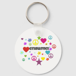 Gymnastics with Mixed Graphics Keychain